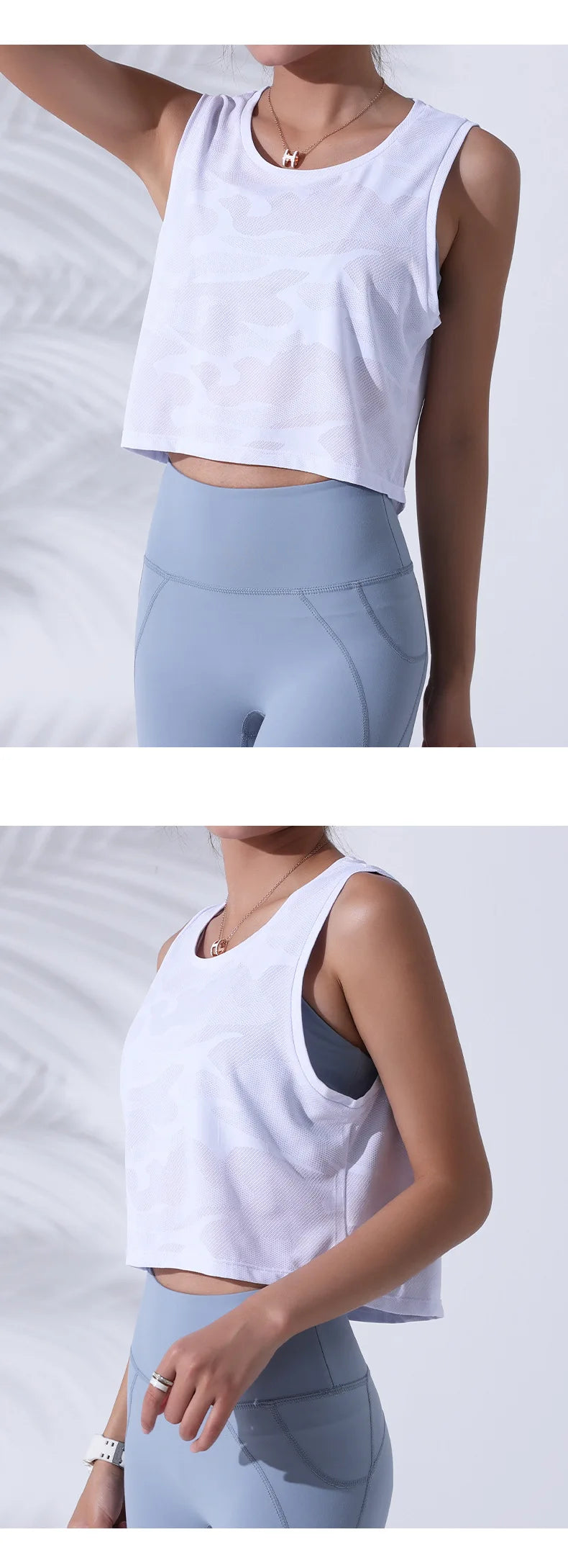 Women’s Camouflage Running Vest – Breathable Crop Top