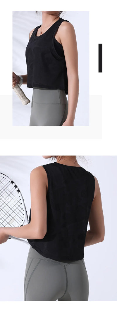 Women’s Camouflage Running Vest – Breathable Crop Top