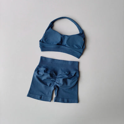 2-Piece Seamless Yoga Set for Women – Sports Bra & Shorts