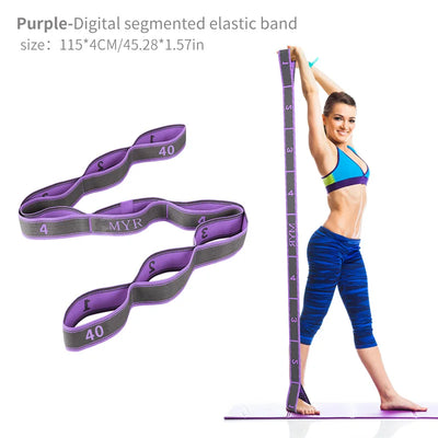Elastic Yoga Stretching Strap with Loops for Yoga & Pilates