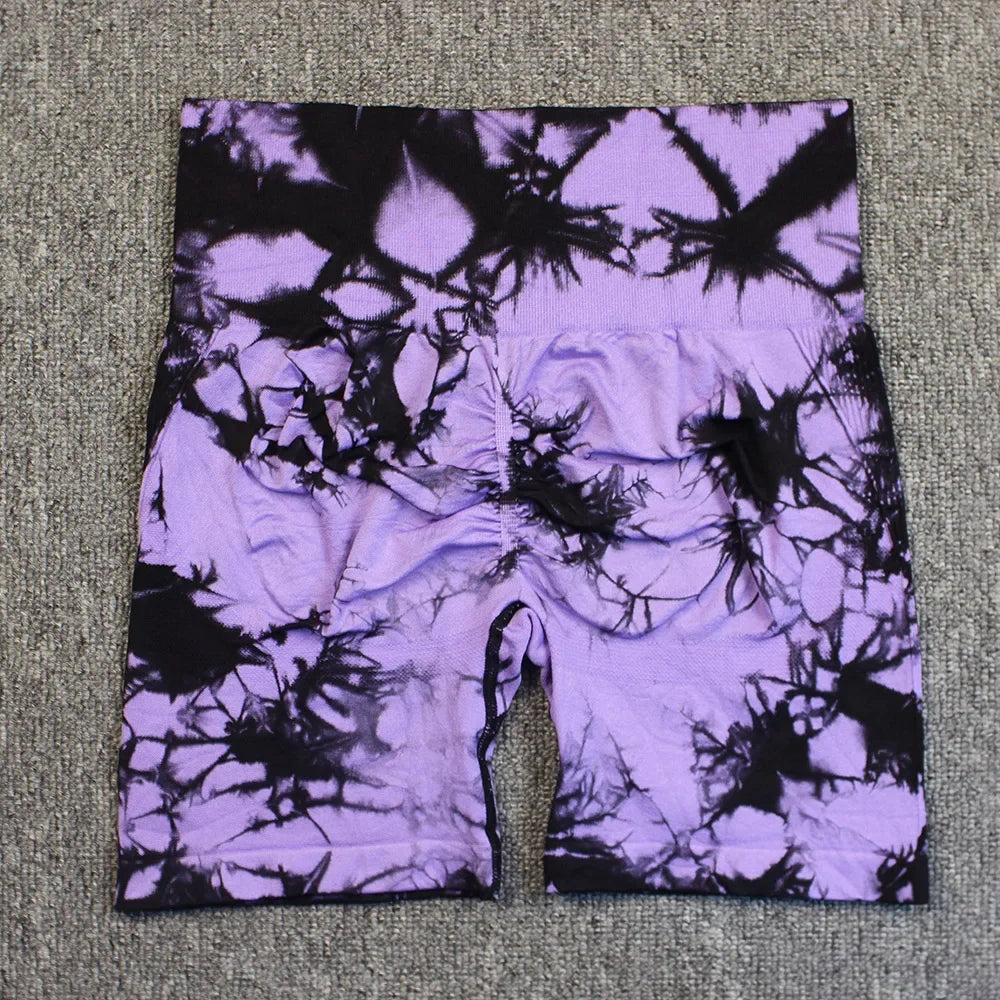 Women’s Tie-Dye High-Waist Yoga & Sports Shorts