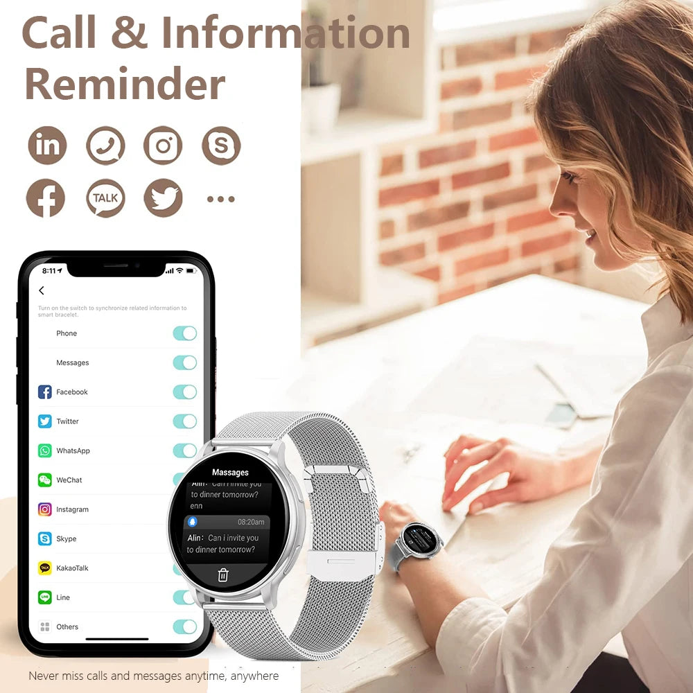 Men’s Smartwatch Y22 – Custom Dial, Fitness Tracker, Heart Rate Monitor