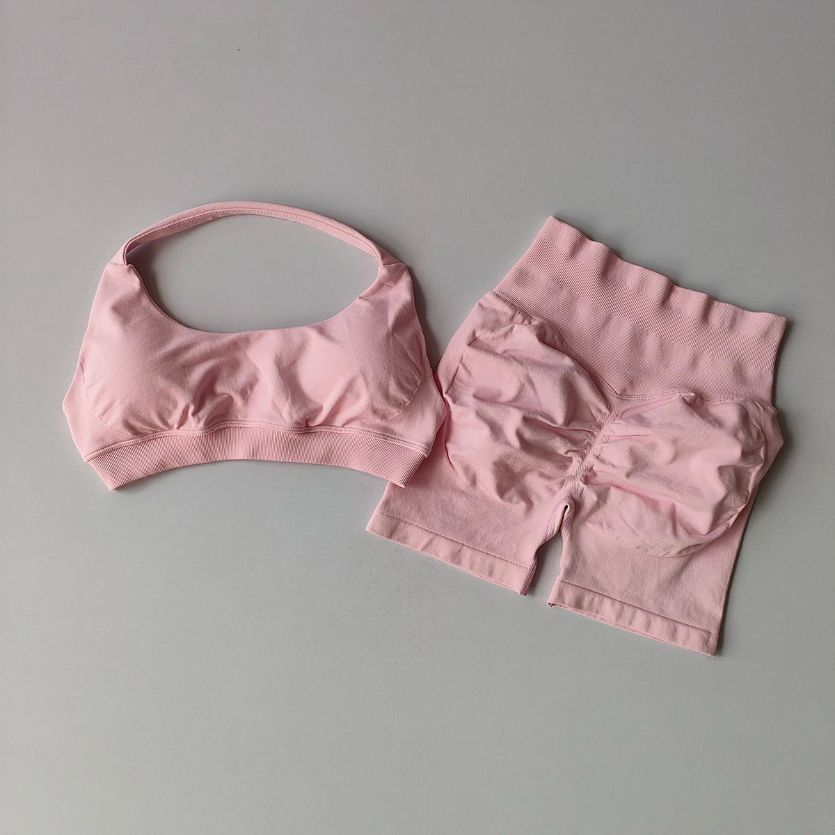 2-Piece Seamless Yoga Set for Women – Sports Bra & Shorts