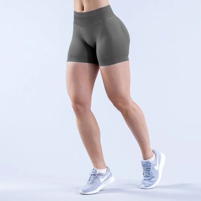 High-Waist Summer Yoga Shorts – Solid Color Fitness Pants