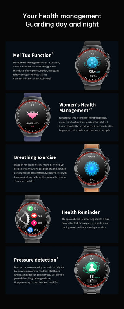 2025 Laser Detection Smartwatch with Blood Pressure & HRV