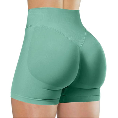 High-Waist Summer Yoga Shorts – Solid Color Fitness Pants
