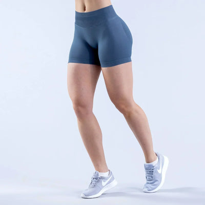 High-Waist Summer Yoga Shorts – Solid Color Fitness Pants