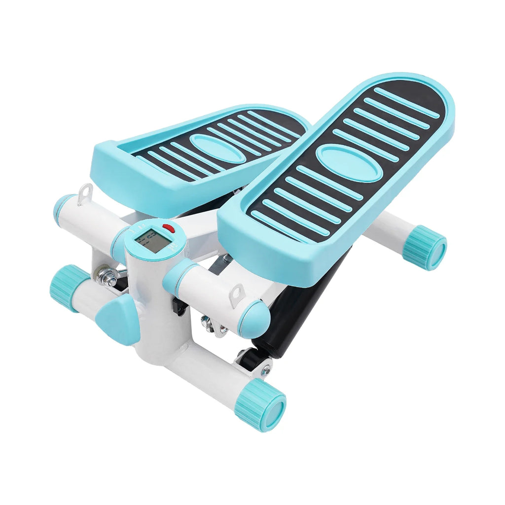 Portable Fitness Stepper with Resistance Bands – Blue