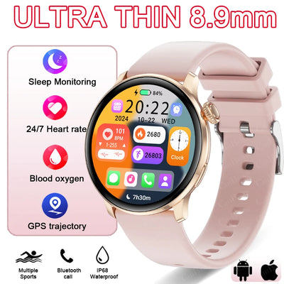 Ultra-thin Luxury Smartwatch Woman GPS Motion Trajectory Bluetooth Call Health Dynamic Island Waterproof Smart Watch Android IOS