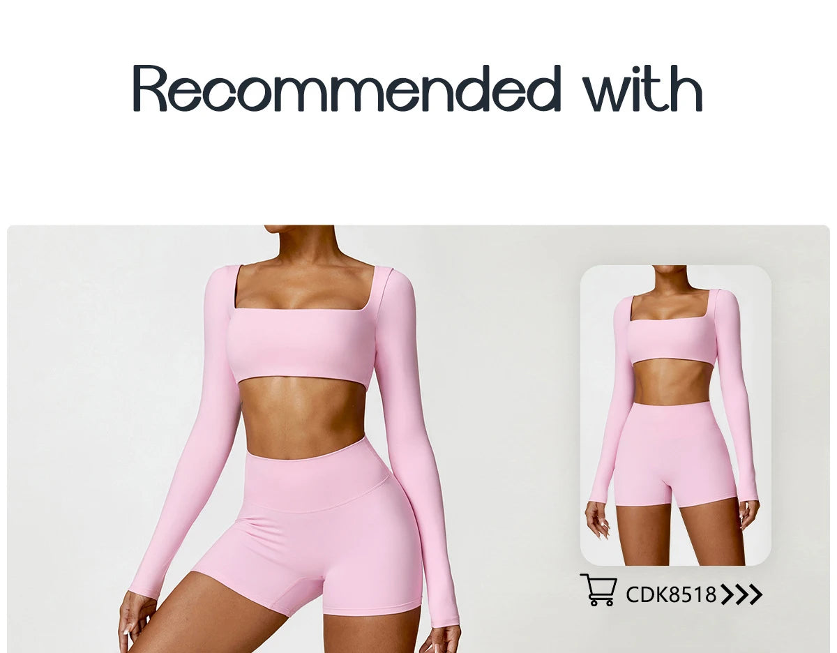 Hearuisavy Women’s Quick-Dry Sports Crop Top – Long Sleeve