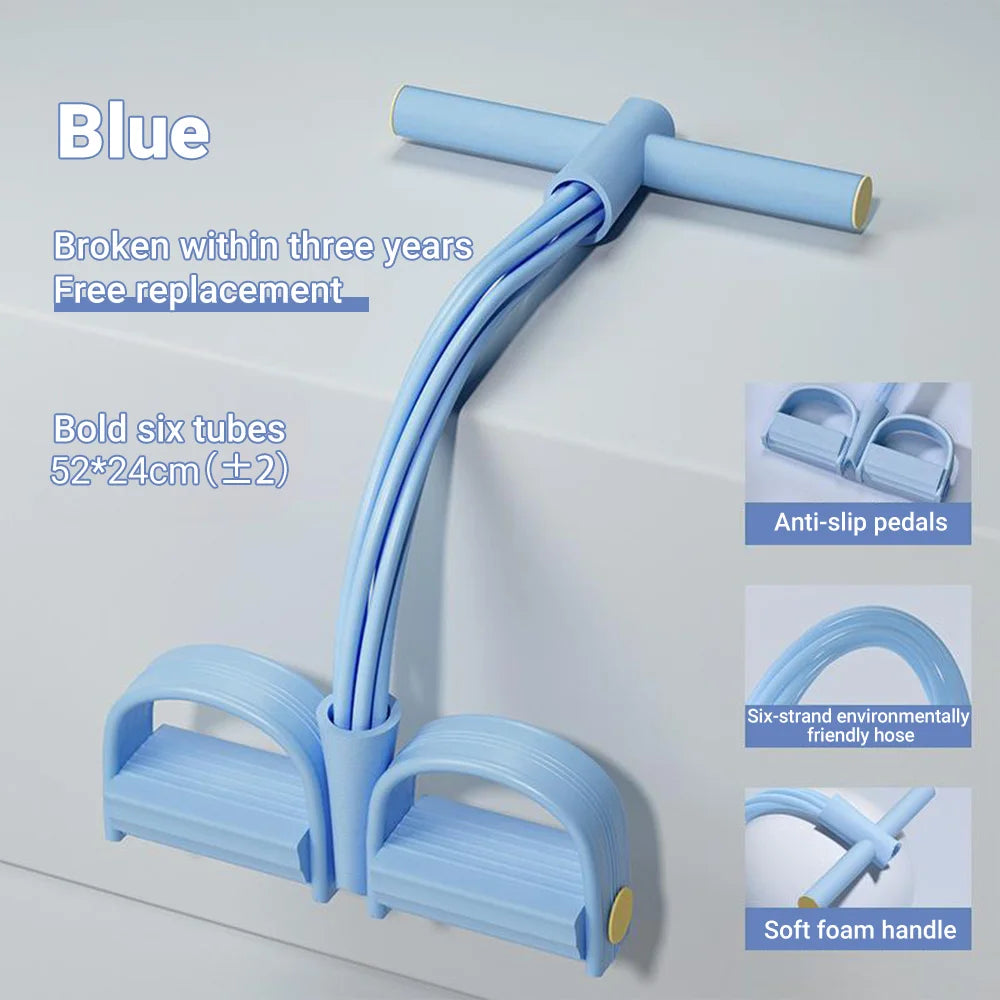6-Tube Multi-Function Resistance Bands with Pedal Puller