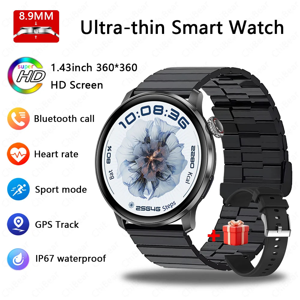 Ultra-thin Luxury Smartwatch Woman GPS Motion Trajectory Bluetooth Call Health Dynamic Island Waterproof Smart Watch Android IOS