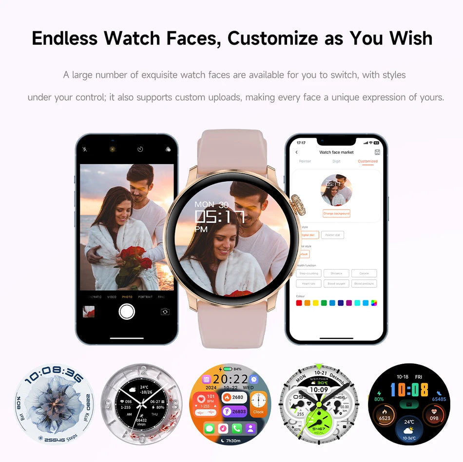 Ultra-thin Luxury Smartwatch Woman GPS Motion Trajectory Bluetooth Call Health Dynamic Island Waterproof Smart Watch Android IOS