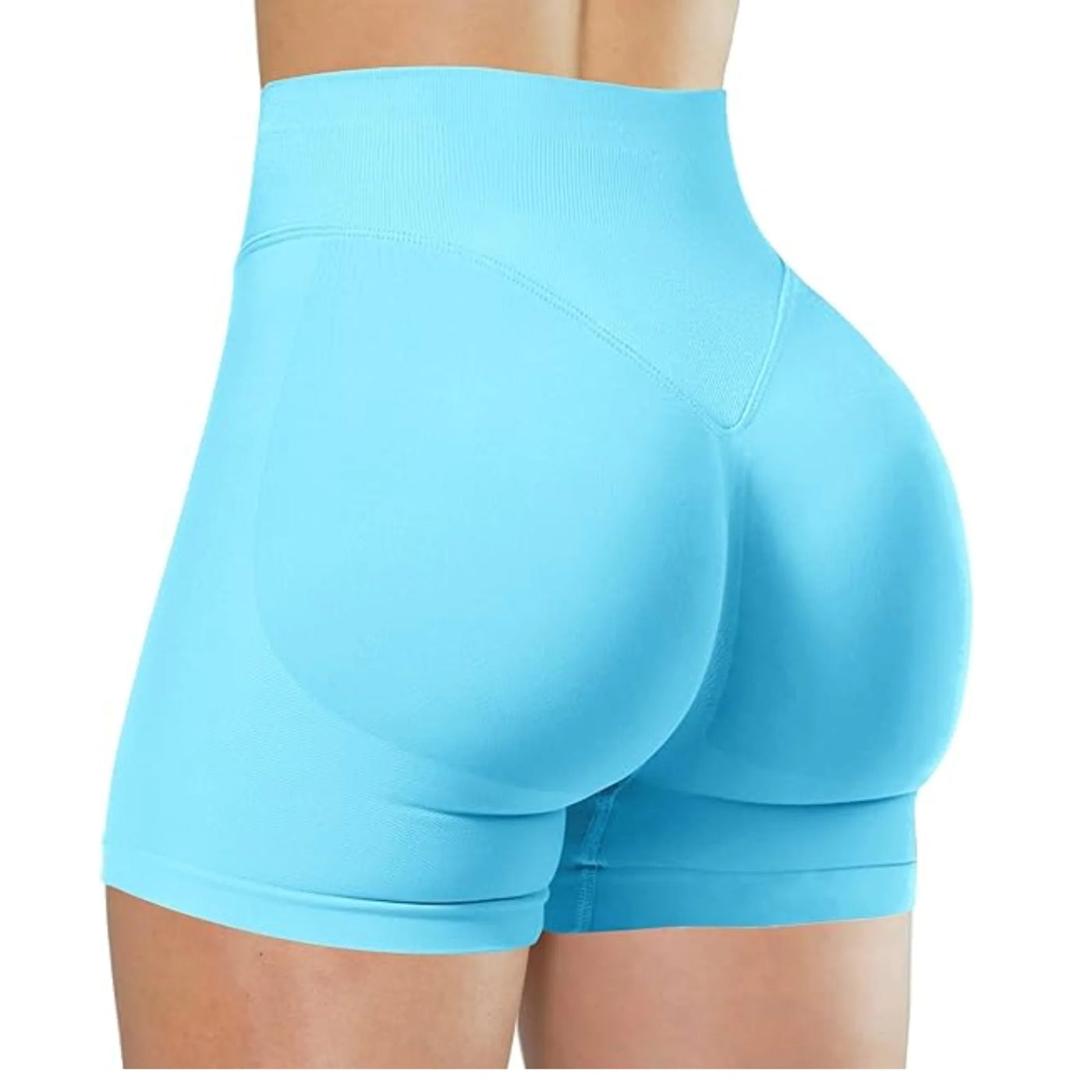 High-Waist Summer Yoga Shorts – Solid Color Fitness Pants