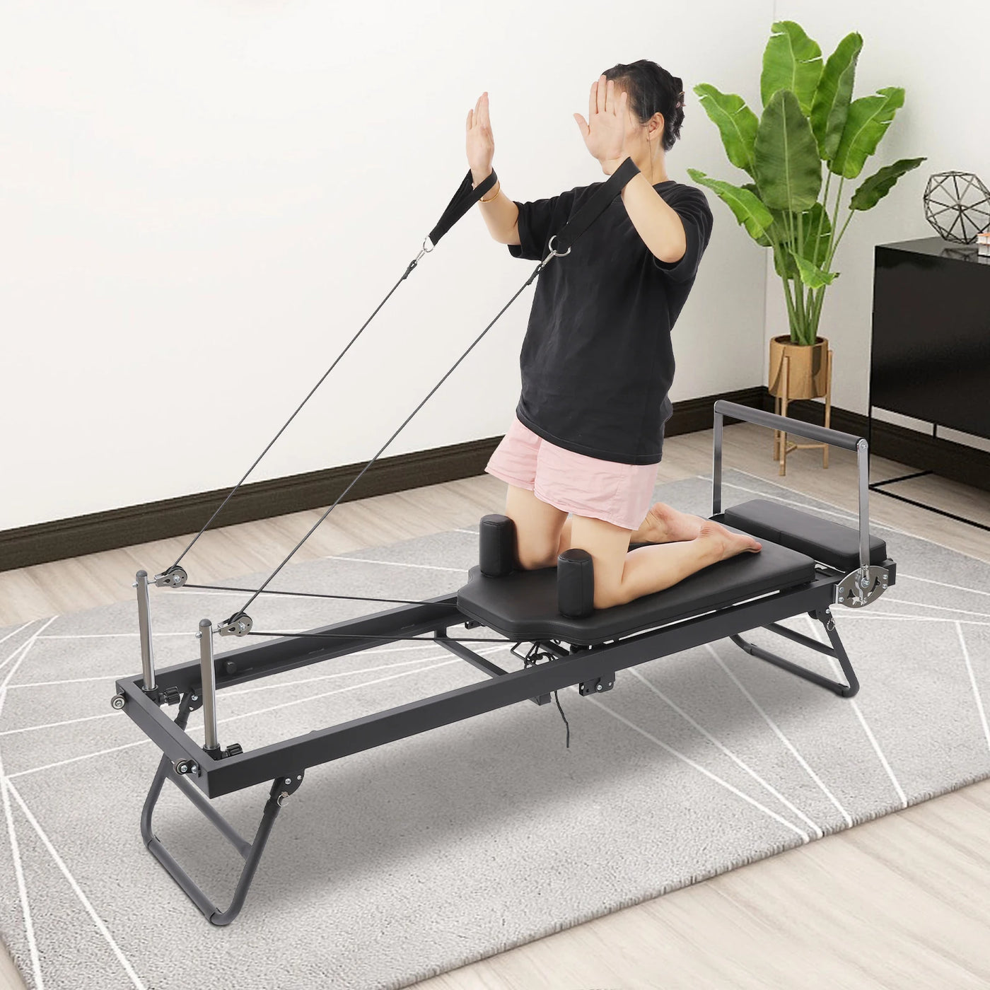 Foldable Steel Pilates Reformer Machine for Home & Office
