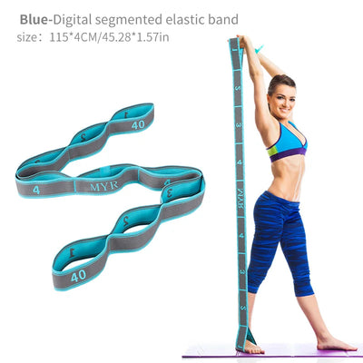 Elastic Yoga Stretching Strap with Loops for Yoga & Pilates