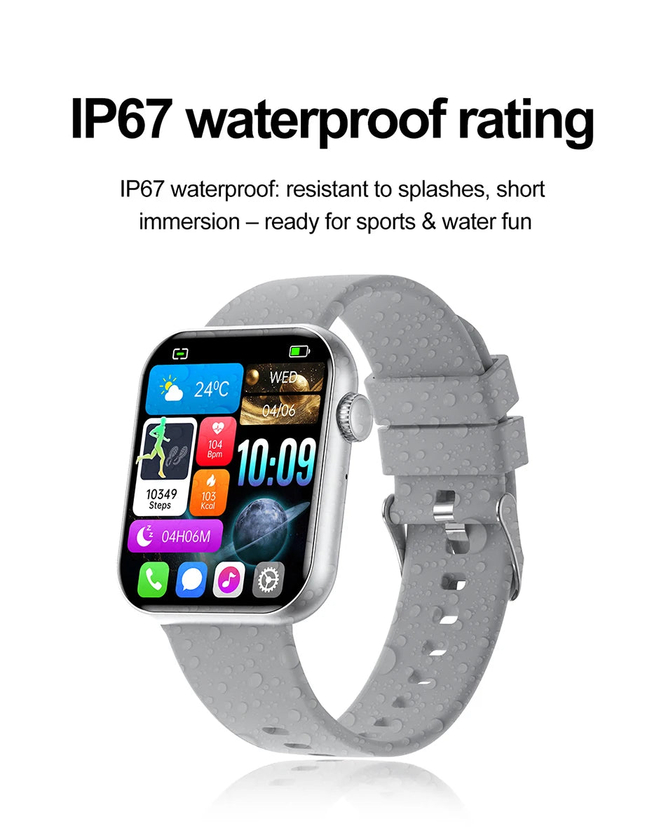 2025 Smartwatch 1.9" HD – Bluetooth Call, Heart Rate, Waterproof Fitness Watch