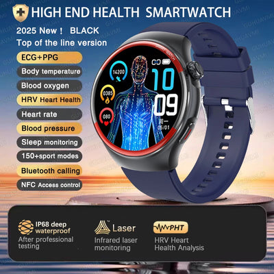 2025 Laser Detection Smartwatch with Blood Pressure & HRV