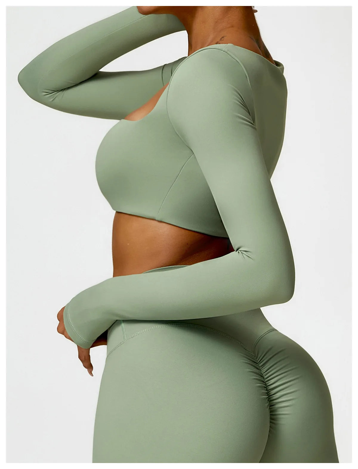 Hearuisavy Women’s Quick-Dry Sports Crop Top – Long Sleeve