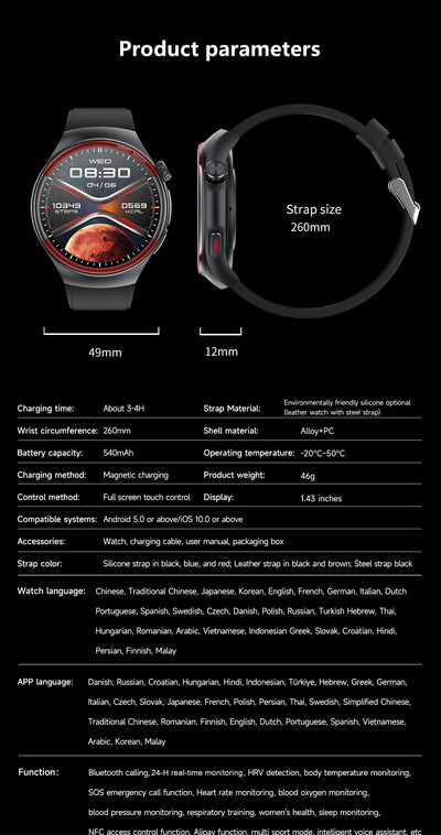 2025 Laser Detection Smartwatch with Blood Pressure & HRV