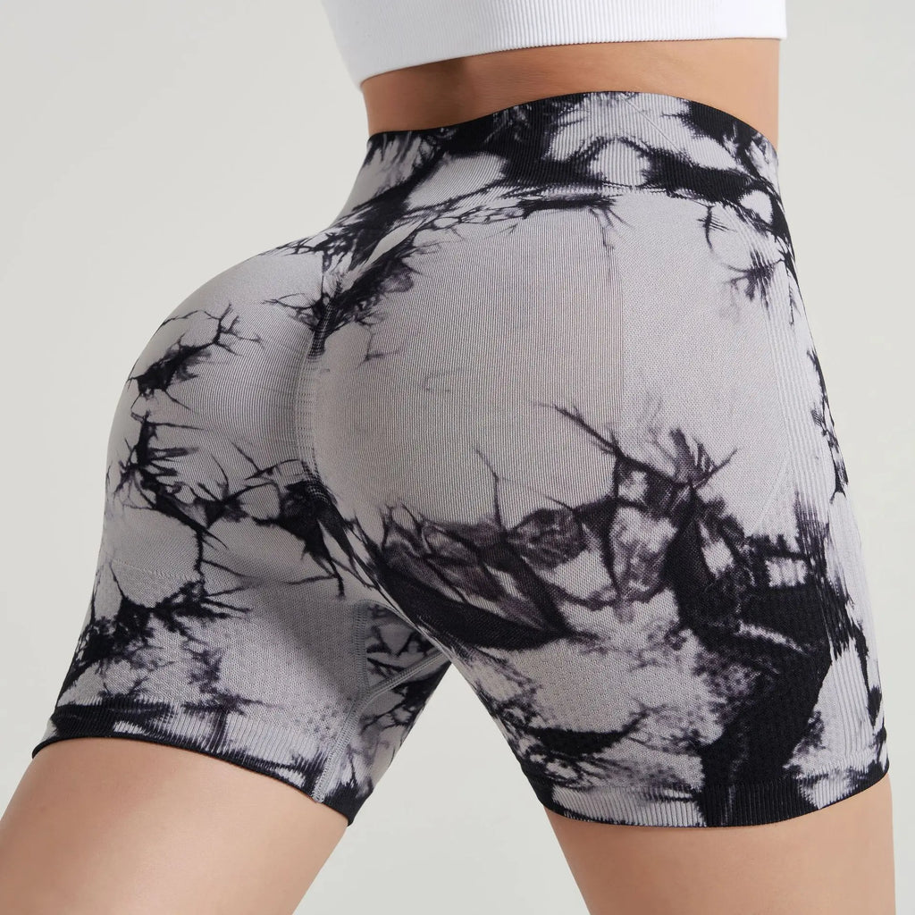 Women’s Tie-Dye High-Waist Yoga & Sports Shorts
