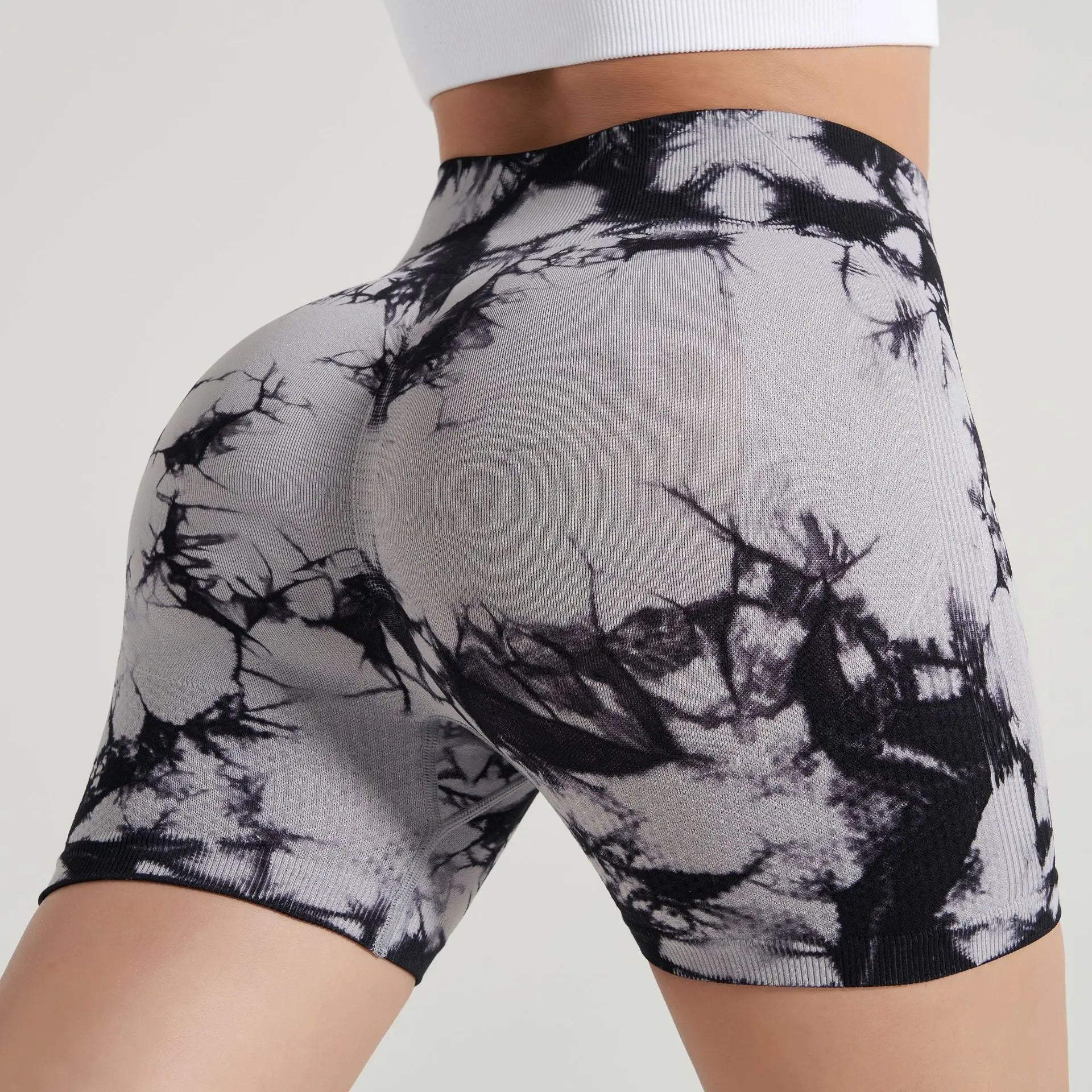 Women’s Tie-Dye High-Waist Yoga & Sports Shorts