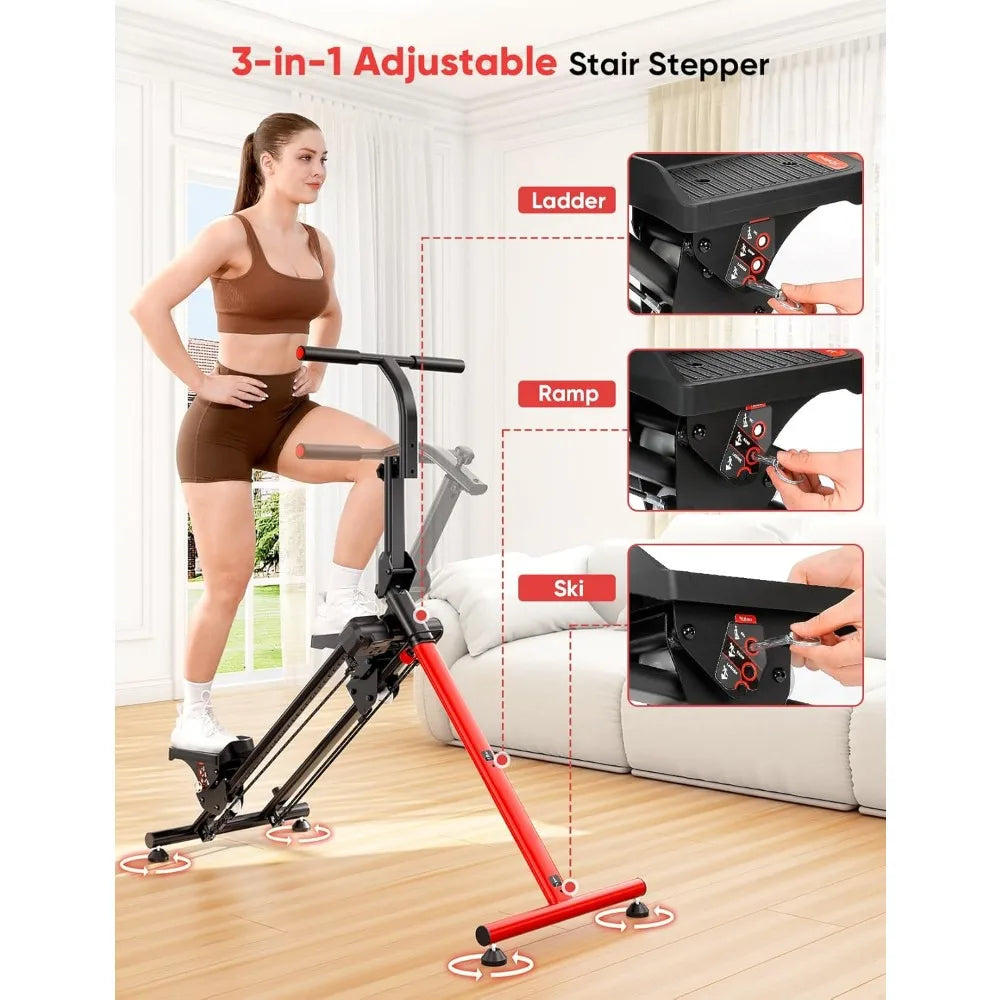 Home Fitness Stair Stepper with Adjustable Levels & Ski Mode