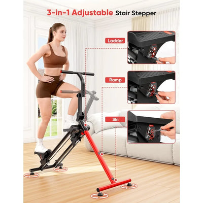 Home Fitness Stair Stepper with Adjustable Levels & Ski Mode