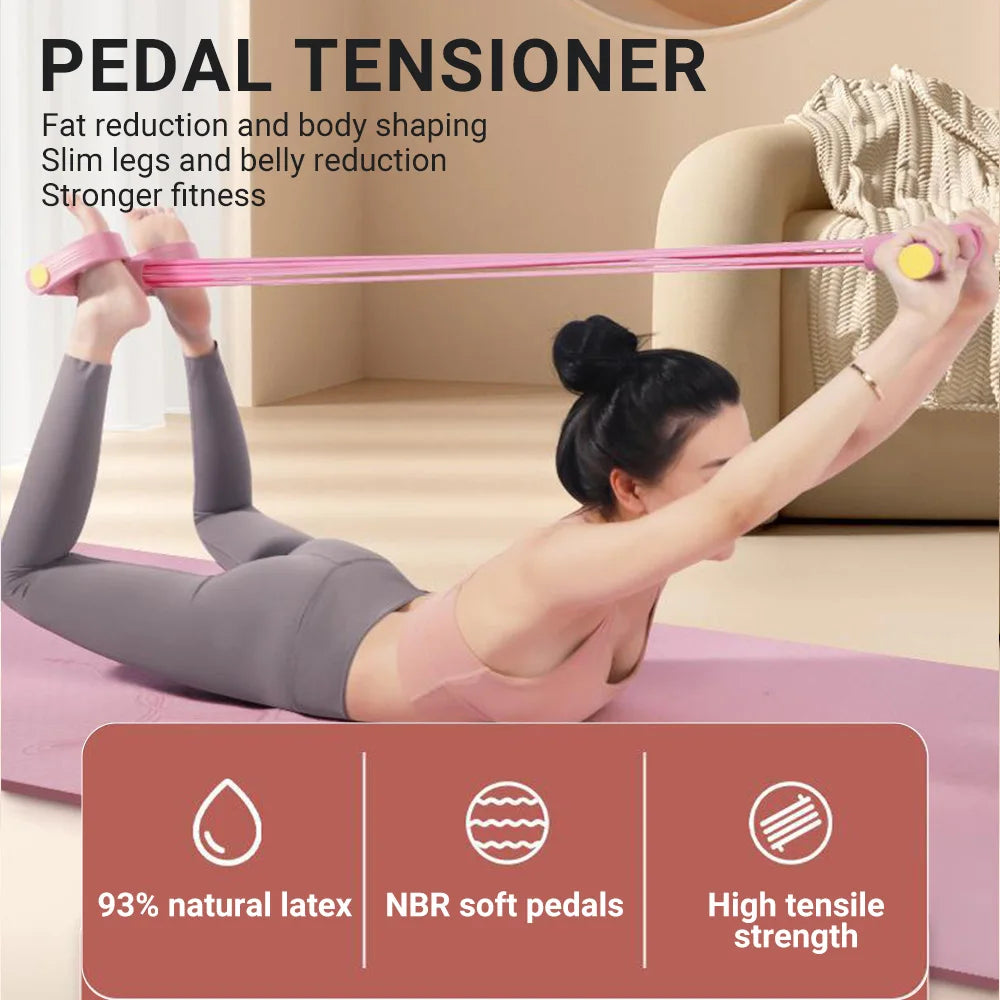 6-Tube Multi-Function Resistance Bands with Pedal Puller