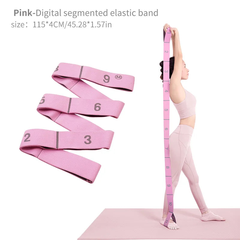 Elastic Yoga Stretching Strap with Loops for Yoga & Pilates