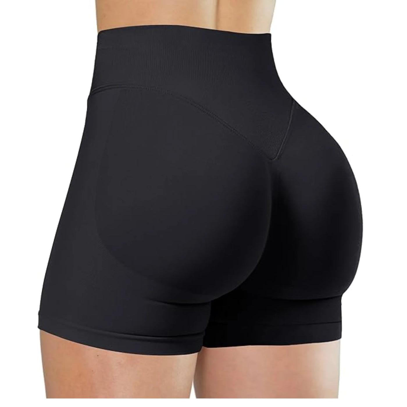 High-Waist Summer Yoga Shorts – Solid Color Fitness Pants