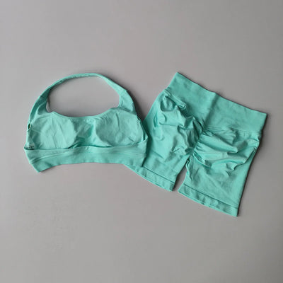 2-Piece Seamless Yoga Set for Women – Sports Bra & Shorts