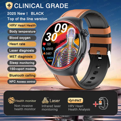 2025 Nursing Health Smartwatch with Laser Blood Pressure Monitor