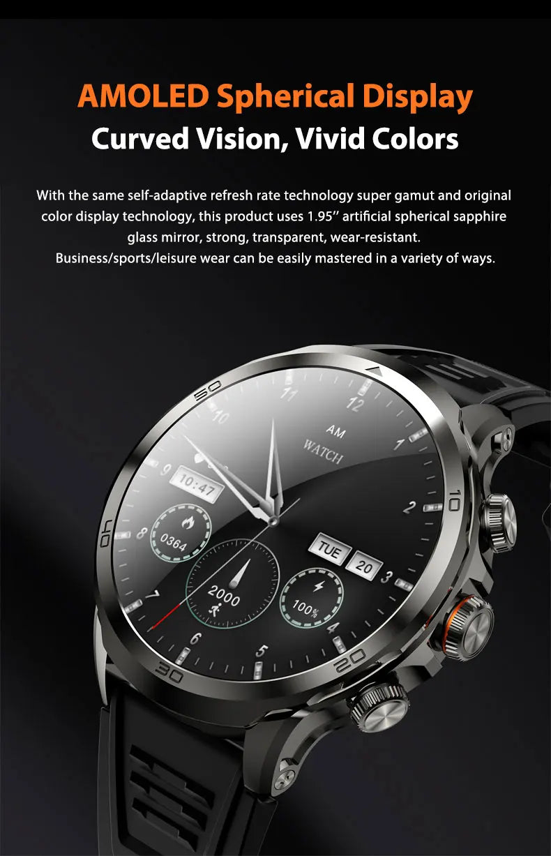 H19 Smartwatch Android 10.0 with 190° Camera & 1.95" AMOLED