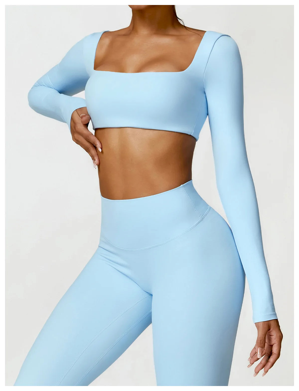 Hearuisavy Women’s Quick-Dry Sports Crop Top – Long Sleeve