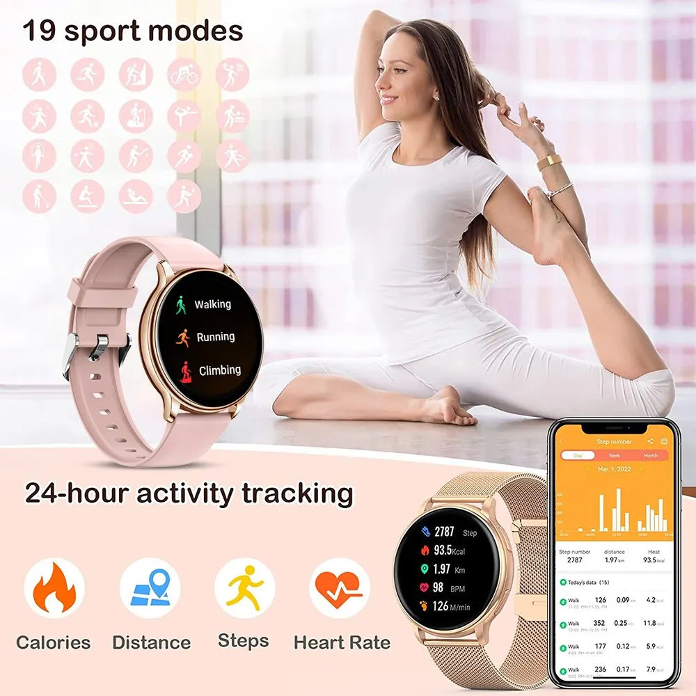 Men’s Smartwatch Y22 – Custom Dial, Fitness Tracker, Heart Rate Monitor