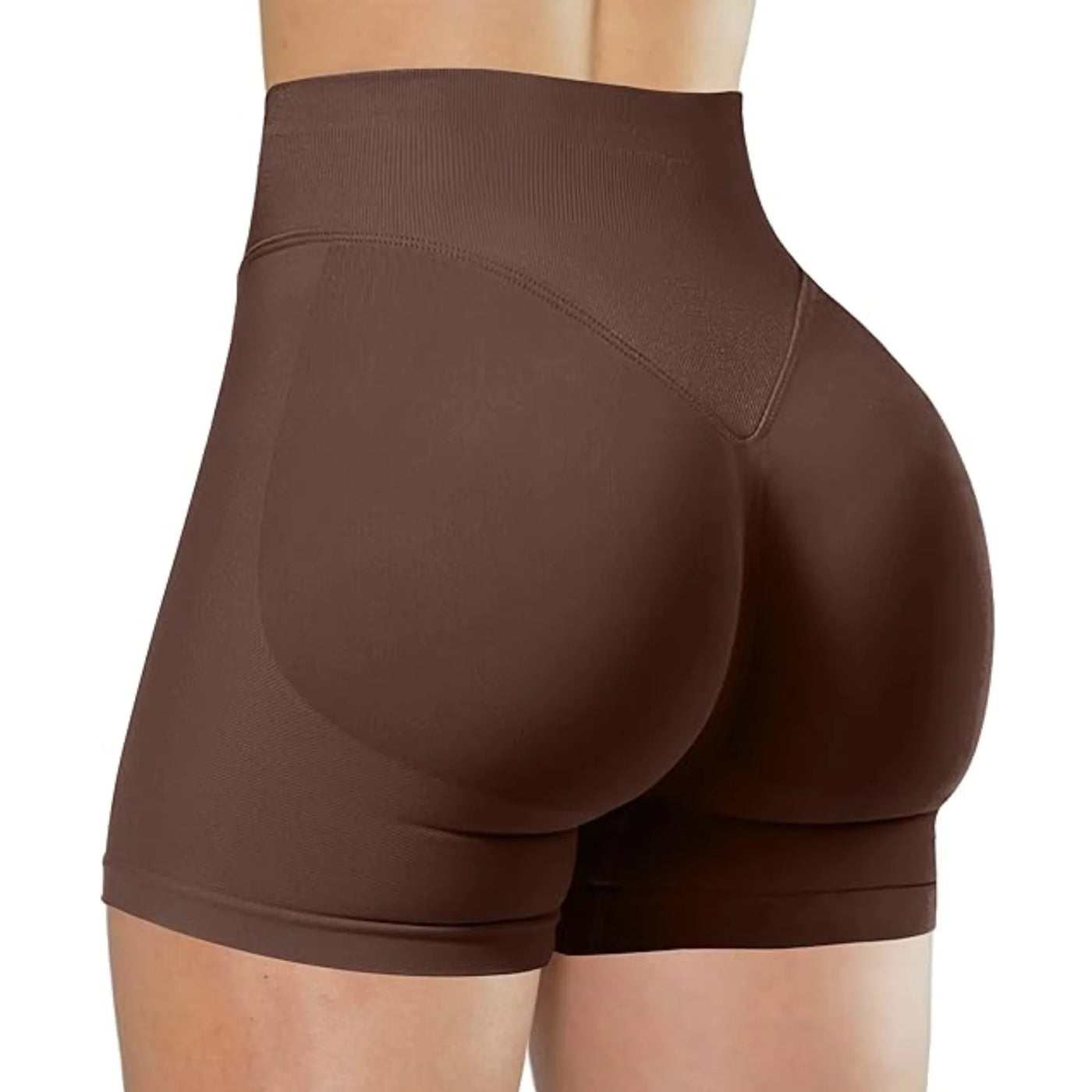 High-Waist Summer Yoga Shorts – Solid Color Fitness Pants