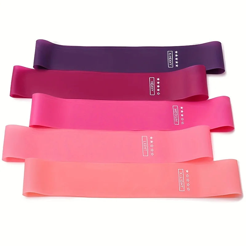 5 PC Gradient Resistance Bands – Silicone Stretch Straps for Yoga & Fitness