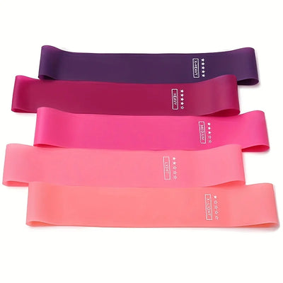 5 PC Gradient Resistance Bands – Silicone Stretch Straps for Yoga & Fitness