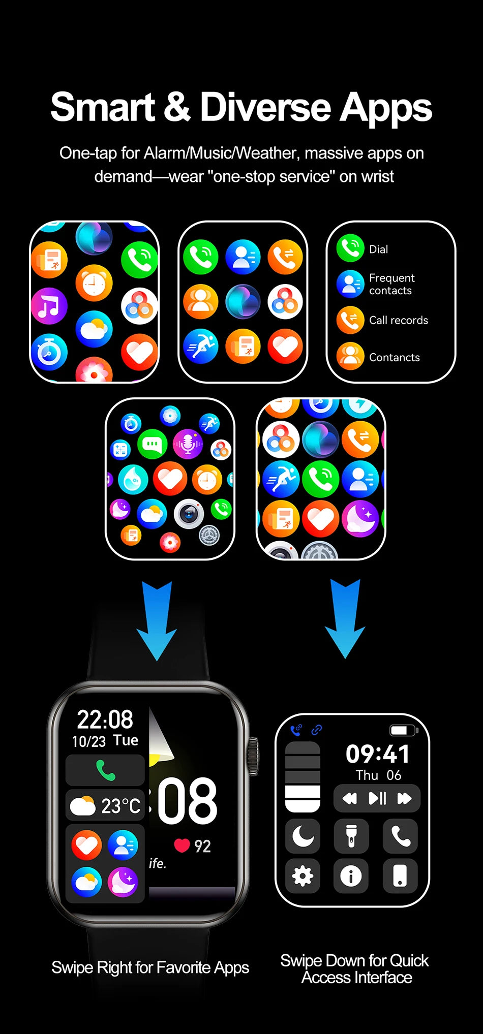 2025 Smartwatch 1.9" HD – Bluetooth Call, Heart Rate, Waterproof Fitness Watch