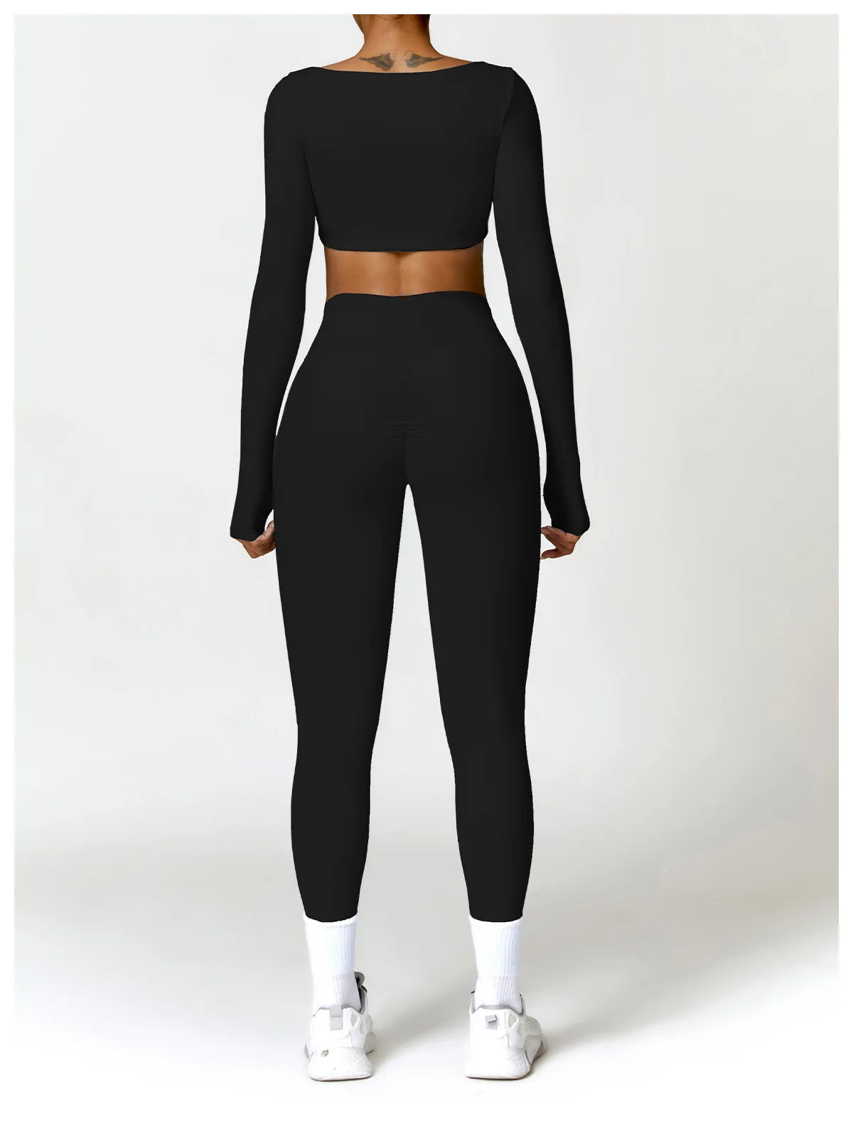 Hearuisavy Women’s Quick-Dry Sports Crop Top – Long Sleeve