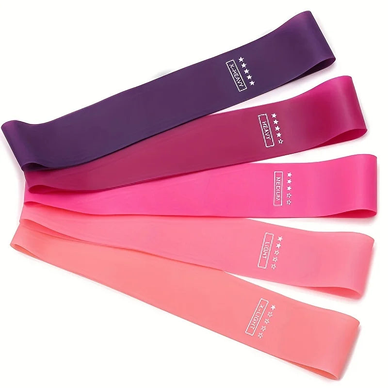 5 PC Gradient Resistance Bands – Silicone Stretch Straps for Yoga & Fitness