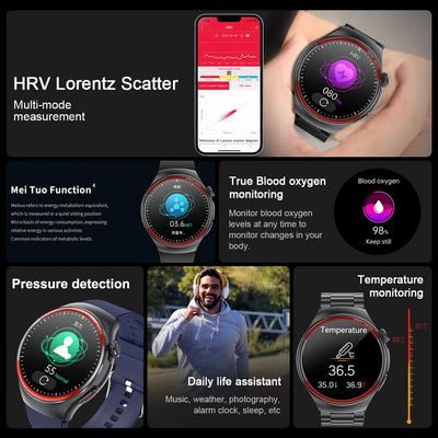 2025 Laser Detection Smartwatch with Blood Pressure & HRV