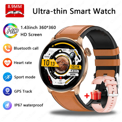 Ultra-thin Luxury Smartwatch Woman GPS Motion Trajectory Bluetooth Call Health Dynamic Island Waterproof Smart Watch Android IOS