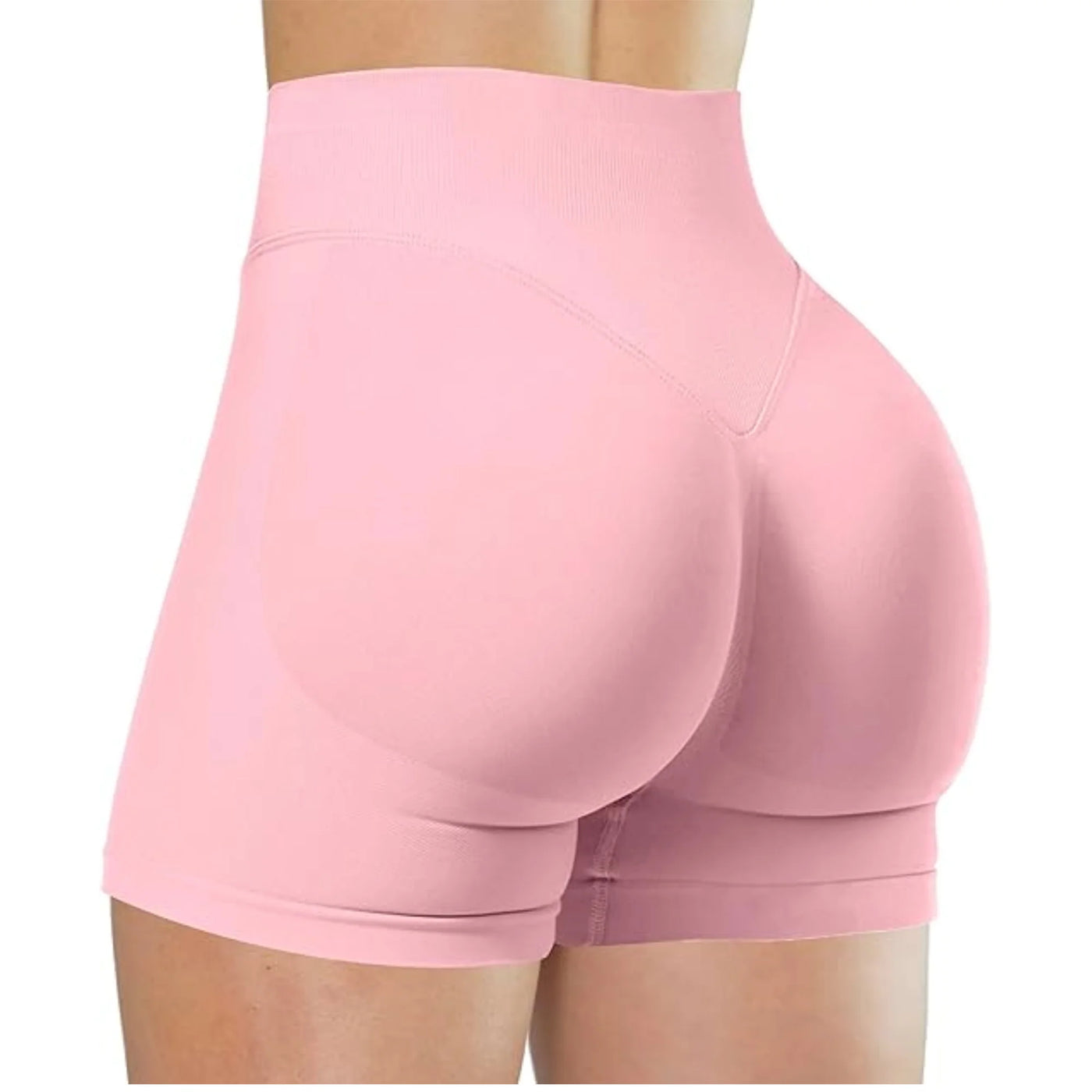 High-Waist Summer Yoga Shorts – Solid Color Fitness Pants