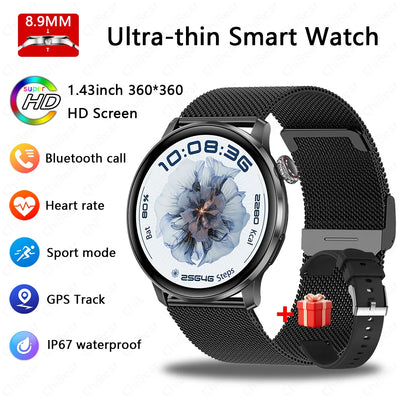 Ultra-thin Luxury Smartwatch Woman GPS Motion Trajectory Bluetooth Call Health Dynamic Island Waterproof Smart Watch Android IOS