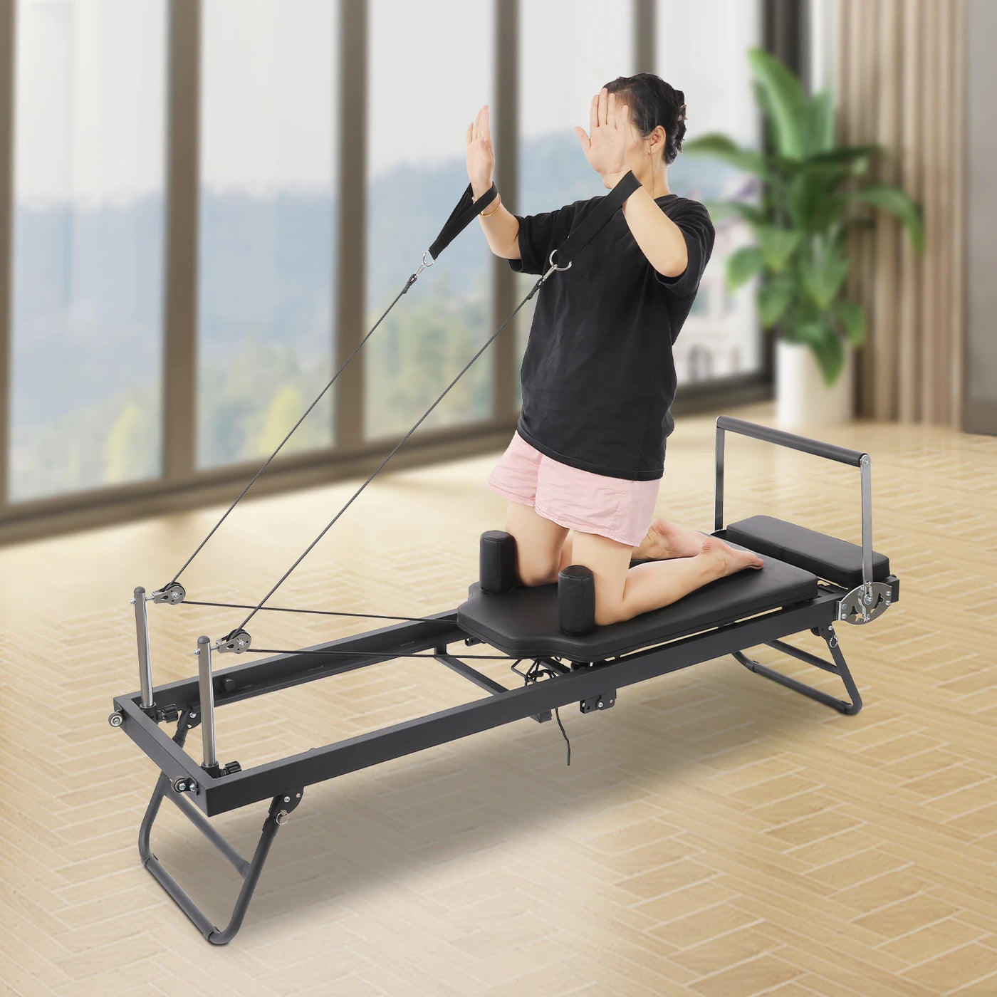 Foldable Steel Pilates Reformer Machine for Home & Office