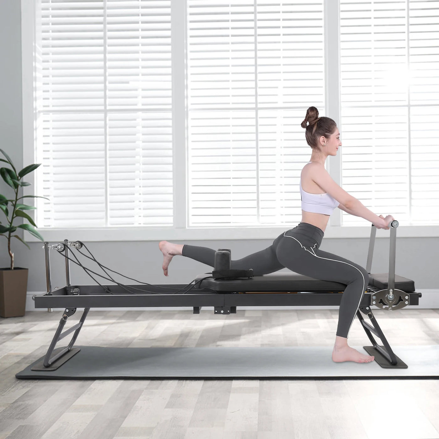 Foldable Steel Pilates Reformer Machine for Home & Office