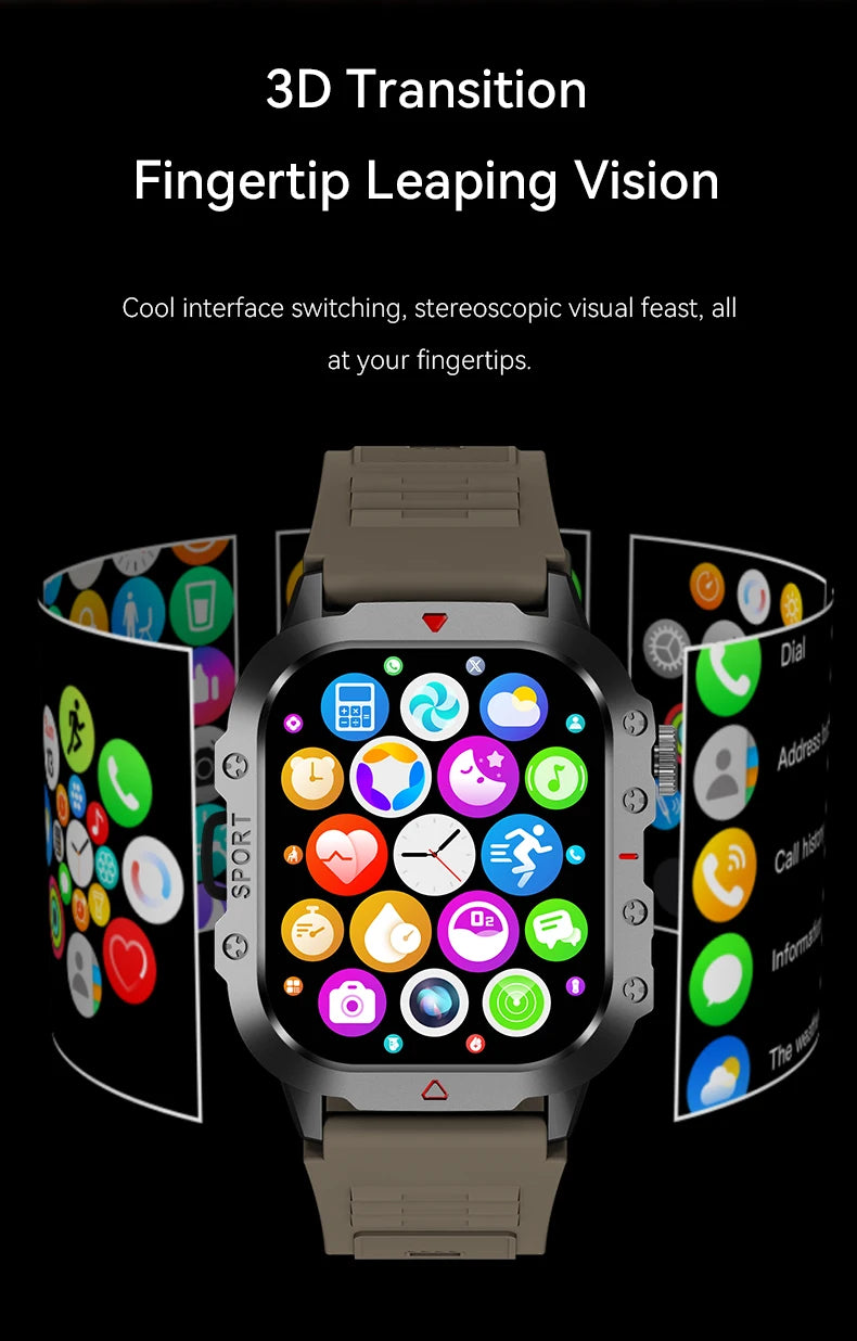AXASFIT Smartwatch – 2.01" HD Screen with Bluetooth Call