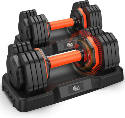 Adjustable 25LB Dumbbell Set with Anti-Slip Handle